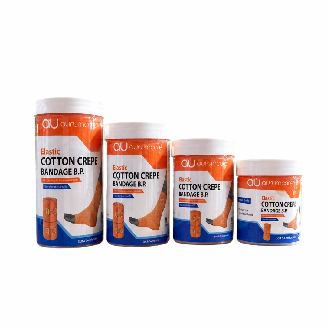 Au-Care Elastic Cotton Crepe Bandage — 6 CM x 4 Mts