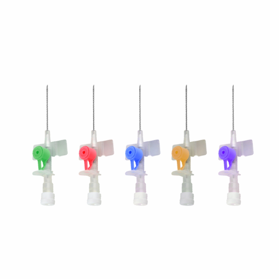 Au-Flon IV Cannula with Wings & Injection Port — 18G Green